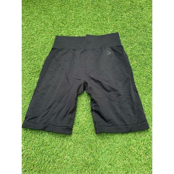 NEW NWOT GYMSHARK VITAL 7” SEAMLESS BLACK HEATHER BIKER SHORTS sz L - Picture 2 of 7